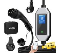 AFYEEV Chargeur Voiture Electrique, 3.68 KW [6M, 6-16A, 1phase] Cable Recharge Voiture Electrique Type 2 avec Fonction APP, IEC 62196-2
