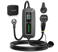 AFYEEV Chargeur Voiture Electrique 3,68 KW, EV Chargeur Type 2 6M | Cable Recharge Voiture Electrique, Courant réglable 6/8/10/13/16A, de la charge différée 1 à 15h, Sac portable noir