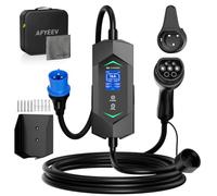 AFYEEV Chargeur Voiture Electrique 7kW,5m,Type 2 Prise CEE Chargeur 1-Phase | 6-32A EV Station de Charge Mobile/Wallbox avec écran Numérique