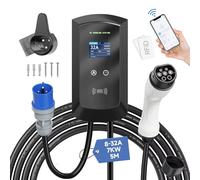 AFYEEV Chargeur Voiture Electrique 7kw, Type 2 Monophasé 8-32A CEE Câble Recharge Ev Véhicule Electrique, 5m Chargeur De Voiture Electrique, Type 2 Chargeur Ev pour Véhicules Électriques