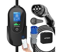 AFYEEV Chargeur Voiture Electrique APP 7.2kW 8M, 6/8/10/13/16/20/24/32A | Courant Commutable, Cable Recharge Voiture Electrique Fonction de Délai 1-15H, EV Chargeur Type 2, IEC 62196-2