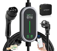 AFYEEV Chargeur Voiture Electrique Prise Domestique 3.68 KW, 7 m 6-16A | Cable Recharge Voiture Electrique avec App 6/8/10/13/16A Courant réglable, EV Chargeur Type 2 Recharge différée de 1 à 15 h