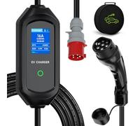 AFYEEV Chargeur Voiture Électrique, Type 2 11kW 6-16A Triphasé Câble 5M | Recharge Différée 15H, IP65 Étanche, Protection Sécurité Complète, Station de Charge pour EV PHEV Norme IEC 62196-2
