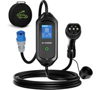 AFYEEV Chargeur Voiture Électrique, Type 2 7kW 6-16A Triphasé Câble 5M, | Recharge Différée 15H, IP65 Étanche, Protection Sécurité Complète, Station de Charge pour EV PHEV Norme IEC 62196-2