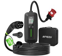 AFYEEV Chargeur Voiture Electrique Type 2 Triphasé avec CEE 3-phasé Prise, 11kW, 6M, 6-16 A, Portable EV Chargeur Station de Charge, IP65 (IEC 62196-2)
