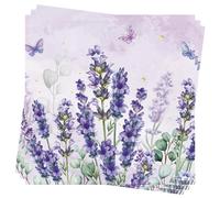 AFYHH Lot de 40 serviettes en papier à motif floral printanier pour décoration de printemps, thé, anniversaire, fiançailles, fête prénatale, mariage - 33 x 33 cm