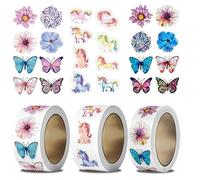 AFYRIANT 1,500pcs Stickers Animaux, Autocollant Animaux en Rouleau, Gommettes Enfant, Autocollants de Récompense Animal, Autocollants Animaux de Récompense, Gommettes Enfants 1 2 3 4 5 ans