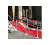 Colonne avec bande de barrière d'aéroport Inox Argenté