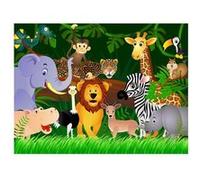 AG ART African animals, photo murale, children's room, 360x254 cm, 4 parts Multicolors G