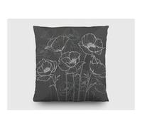 AG ART Coussin a motif a fleurs noir- 45 cm x 45 cm Multicolors