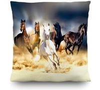 AG ART Coussin chevaux qui courent - 45 cm x 45 cm Multicolors