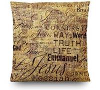 AG ART Coussin doré avec écriture - 45 cm x 45 cm Multicolors