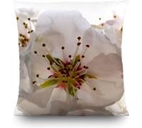 AG ART Coussin fleurs blanches - 45 cm x 45 cm Blanc G