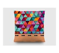 AG ART Coussin triangles couleurs - 45 cm x 45 cm Multicolors