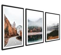 ag.art deco Affiche Decoration Murale 50x70 cm | Affiche Murale pour Salon et Chambre à Coucher | Poster Mural Sans Cadre | Lot de 3 Tableaux (Paysage Brun)