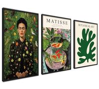 ag.art deco Affiche Decoration Murale con Cadre 40x50 cm | Affiche Murale con Cadre Noir | Poster Mural pour Salon et Chambre à Coucher | Lot de 3 Tableaux (Ensemble Vert)