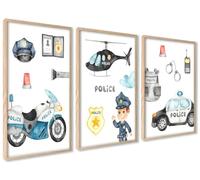 ag.art deco Decoration Chambre Bebe con Cadre 40x50 cm | Affiche Decoration Murale Enfant | 3 Tableaux pour Décoration Chambre Fille ou Garcon | Poster Mural (Police)