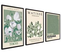 ag.art deco Lot de 3 Affiche Murale 21x30cm Cadre Noir Décoration Murale