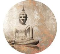 AG ART Papier peint intissé auto-adhésif rond Thème Boudha - 140 x 140 cm Multicolors G