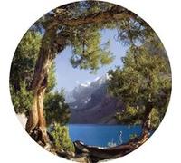 AG ART Papier peint intissé auto-adhésif rond Thème vue sur le lac - 70 x 70 cm Multicolors G