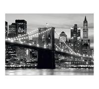 AG ART Papier Peint New York Brooklyn Bridge Noir & Blanc 360x254 cm Multicolors G