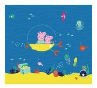 AG ART Papier peint Peppa pig avec sa famille dans l'eau 225 x 270 cm Multicolors G