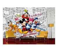 AG ART Papier peint XXL Mickey Fond mixte BD Blanc Disney 360X254 CM Multicolors G
