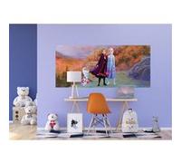 AG ART Poster géant Intissé - Disney La Reine des Neiges 2 - modèle Anna Elsa et Olaf dans la forêt 202 cm x 90 cm Multicolors G