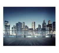Skyscrapers night skyline, photo murale intissée, 360x270 cm, 4 parts