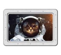 AG ART Sticker Cadre blanc avec chat de l'espace - 1 planche 42,5 x 65 cm Multicolors