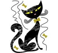 AG ART Sticker Chat noir et motifs - 1 planche 42,5 x 65 cm Multicolors