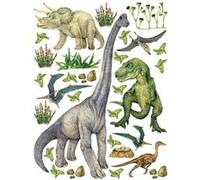 AG ART Sticker Dinosaures - 6 espèces de dinosaures - 1 planche 65 x 85 cm Multicolors