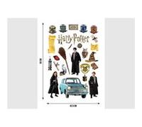 AG ART Sticker Harry Potter - tous les personnages avec une voiture bleue - 1 planche 42,5 x 65 cm Multicolors G