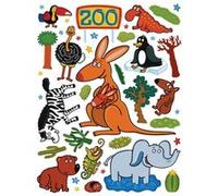 AG ART Sticker Kangourou, zèbre, éléphant et autre animaux - 1 planche 65 x 85 cm Multicolors