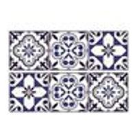 AG ART Sticker - Motifs Carreaux Bleus A Fleurs - 42,5 x 65 cm Multicolors G