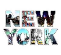 AG ART Sticker New York lettres avec vue manhattan - 1 planche 42,5 x 65 cm Multicolors G