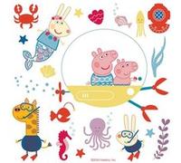 AG ART Sticker Peppa pig et sa famille dans l'eau - 1 planche 42,5 x 65 cm Multicolors G