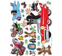 AG ART Sticker Petite taupe voiture rouge - 1 planche 65 x 85 cm Multicolors G
