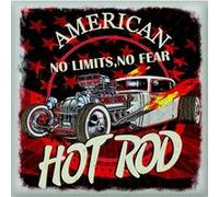 AG ART Sticker Vintage Voiture American Hot Rod « Dragster » - 1 planche 30 x 30 cm Multicolors