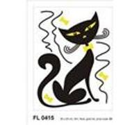 AG ART Stickers Animaux - Chat - 1 planche 65 x 85 cm Noir