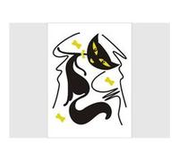 AG ART Stickers Animaux - Chats Noirs Girl - 1 planche 65 x 85 cm Noir
