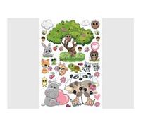 AG ART Stickers Animaux mignons - 1 planche 42,5 x 65 cm Noir G