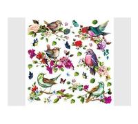 AG ART Stickers avec 6 petits oiseaux - 1 planche 30x30 cm Multicolors G