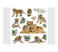 AG ART Stickers avec 8 tigres - 1 planche 30x30 cm Multicolors G