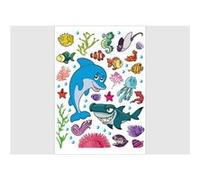AG ART Stickers - Dauphin et monde sous marin - 1 planche 65x85 cm Bleu G