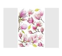 AG ART Stickers Fleurs Magnolia avec des Feuilles Vertes - 1 planche 42,5 x 65 cm Multicolors G
