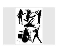 AG ART Stickers - Groupe de Rock N Roll - 1 planche 65x85 cm Bleu