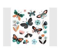 AG ART Stickers Papillons abstract - 1 planche 30x30cm Multicolors G