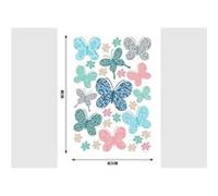 AG ART Stickers papillons multicolores arabesques et fleurs - 1 planche 42,5 x 65 cm Multicolors G