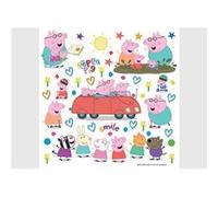 AG ART Stickers Peppa Pig et sa famille dans la voiture - 1 planche 30 x 30 cm Multicolors G